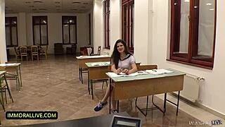 Oh Francesca DiCaprio, show me that rough sex exam behind the scenes with your curvy college body.