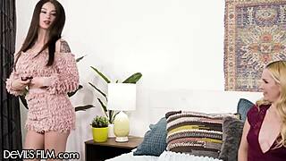 Watch Out! Blonde Milf Aaliyah Love Teaches Stepdaughter Maddy May To Masturbate With Face Sitting!