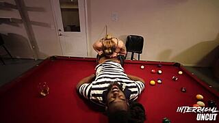 White bbw bent over pool table by bbc with deepthroat and choking action