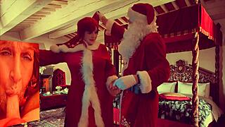 granny carmen gets naughty with double vibrator fucking for her christmas in july orgasm session