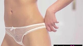 Hot All Natural French Beauty Katia Martin Reveals Her Delicious Boobs in Striptease