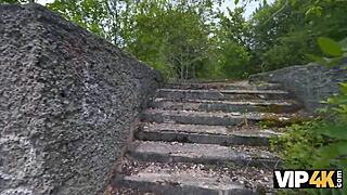 Echoes Of Inhuman Fucking With Cute Brunette Girlfriend In Outdoor Russian Sex