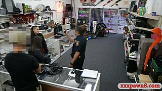 In the garage, the couple bitches get caught on hidden cam trying to steal. Pawn keeper PUNISHES them with pov blowjob reality.