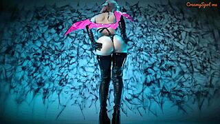 succubus, you're getting nonstop creampie from this halloween machine with your bound petite body and wet pussy dripping cum on ass