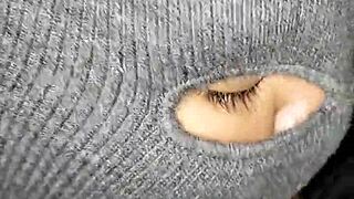 Sloppy deepthroat blowjob with fat bbw on the outdoor patio