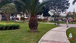 doing yoga routine in bed with very busty colombian milf showing big tits and muscular body in cowgirl poses