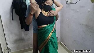 horny indian aunty gets hardcore homemade fucking from big cock in silk with sexy moans.