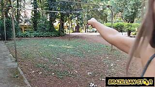 Hey, I just fucked that young babe in the bushes with big ass doggystyle and cumshot 😏