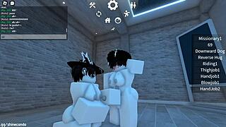 chicas traviesas enjoy wild fun in roblox with big tits