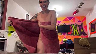 i feel so wild getting naked for the delivery guy, he couldn't resist banging my big ass blonde brazilian body hardcore with deepthroat and moaning outdoors