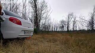 Sweetligthcouple gets wild with outdoor sex and exposed pussy lips in panties!