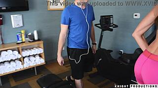 sofie marie spots gym guy then slurps his throbbing cock?