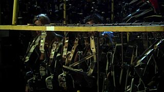 agent couple bangs fast in warehouse with doggystyle and blowjob