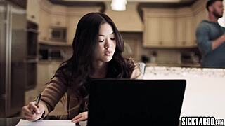 I crave that big cock sex so bad, jealous Asian teen Lulu Chu says before masturbation and blowjob with Slimthick Vic