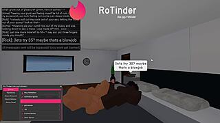 Roblox character engages in intense roleplay with massive partner