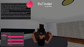 Roblox character engages in intense roleplay with massive partner