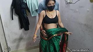 horny indian aunty gets hardcore homemade fucking from big cock in silk with sexy moans.