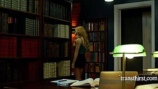 cute ts ariel demure conjures cliff jensen for tight ass fuck in library