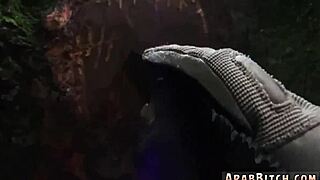 Petite Arab teen uniform gangbang outdoors gets hardcore reality stretch