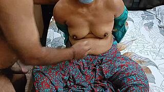 hey south indian couple, we hardfuck quickie creampie on bed naked