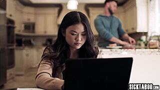 I crave that big cock sex so bad, jealous Asian teen Lulu Chu says before masturbation and blowjob with Slimthick Vic