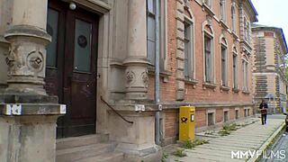 hey, this perky blonde gets horny and fucks her shy coworker with blowjob and cowgirl riding at the office