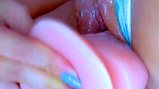 Voluptuous 18-year-old goddess toys with massive dildo till juicy