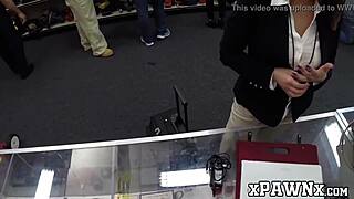 how does a broke big tits milf trade her pussy for cash at the pawnshop