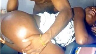 Skinny 18+ african teen slut bent over for rough hardcore doggystyle pussy fuck