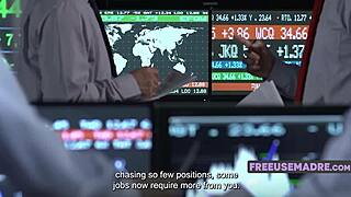 Blonde milf cougar bent over doggystyle in stockings at market phone sex group scene.