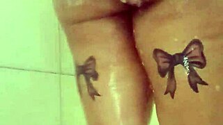 Fat BBW's Big Tits and Ass Tease in Quick Shower Bath