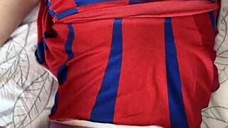 big ass cheerleader, wanna watch her fuck two cocks?