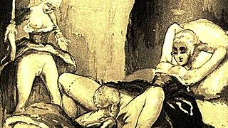 vintage artist captures hairy beavers in retro erotic scenes