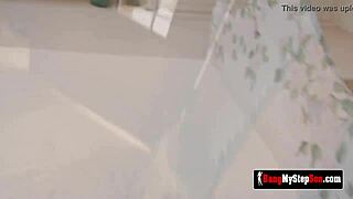 Jane Doux's big tits bounce as she bangs stepson POV in the bathroom 💦🛁