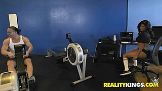 xori vera sweats through latex gym sex workout on reality kings