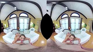 VRHush Cali Carter's Big Booty Swallows Cum in Shaved POV