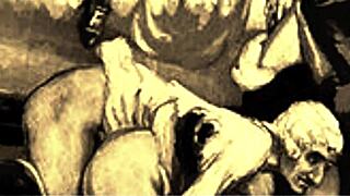 vintage artist captures hairy beavers in retro erotic scenes