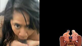 polynesian bbw backstage slurps bbc then rides it like a slut