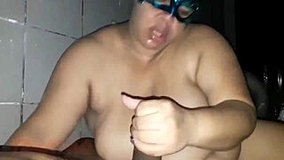 damn this latina bbw with big ass and tits deepthroats my cock during hot massage