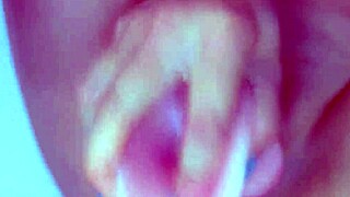 Voluptuous 18-year-old goddess toys with massive dildo till juicy