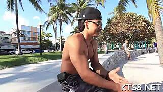 Shemale Ass Pounded Hard in Garage Hood Orgy