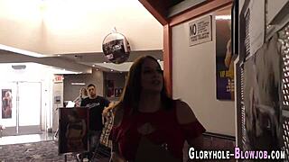 why does this gloryhole milf's huge tits bounce so hard on big black cock?