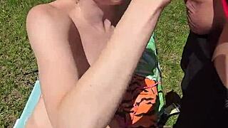 Wife Caught Masturbating Gives Homemade Blowjob Cumshot