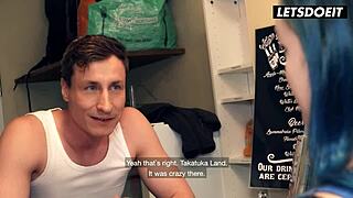 blonde teen missy luv takes big dick deep in her shaved pussy at hostel