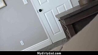 Lucky stepdad bends over his petite teen stepdaughters for hardcore doggystyle pounding