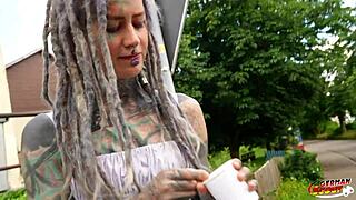 german scout's split-tongue tattoo teen anuskatzz takes rough anal pounding in casting