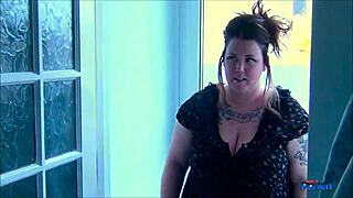 tattiana the chubby bbw gives pov shower blowjob and handjob sucking fat tits