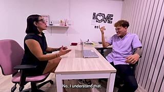 colombian milf fucks boss pays cuckold debt with ass creampie?