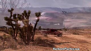 A hot outdoor babe sucks and fucks cock under the bright sun