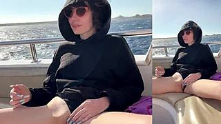 couple's yacht creampie romp with big cock tight pussy outdoor